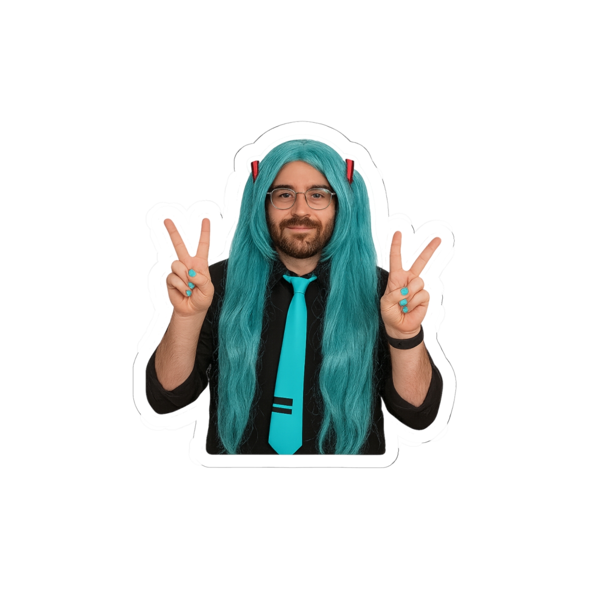 Hatsunabi HasanAbi Hatsune Miku Crossover Sticker | Cute Vinyl Decal - HasanAbi official Stickers merch