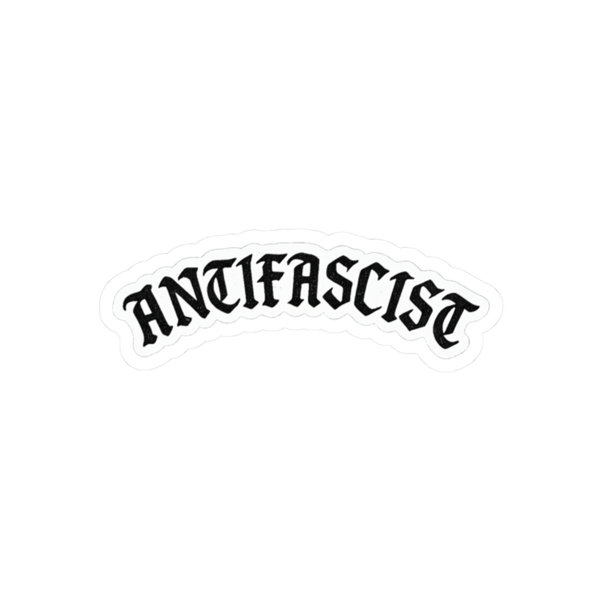 Antifascist Gothic Text Sticker | Bold Vinyl Decal - alternate angle 3, merchandise