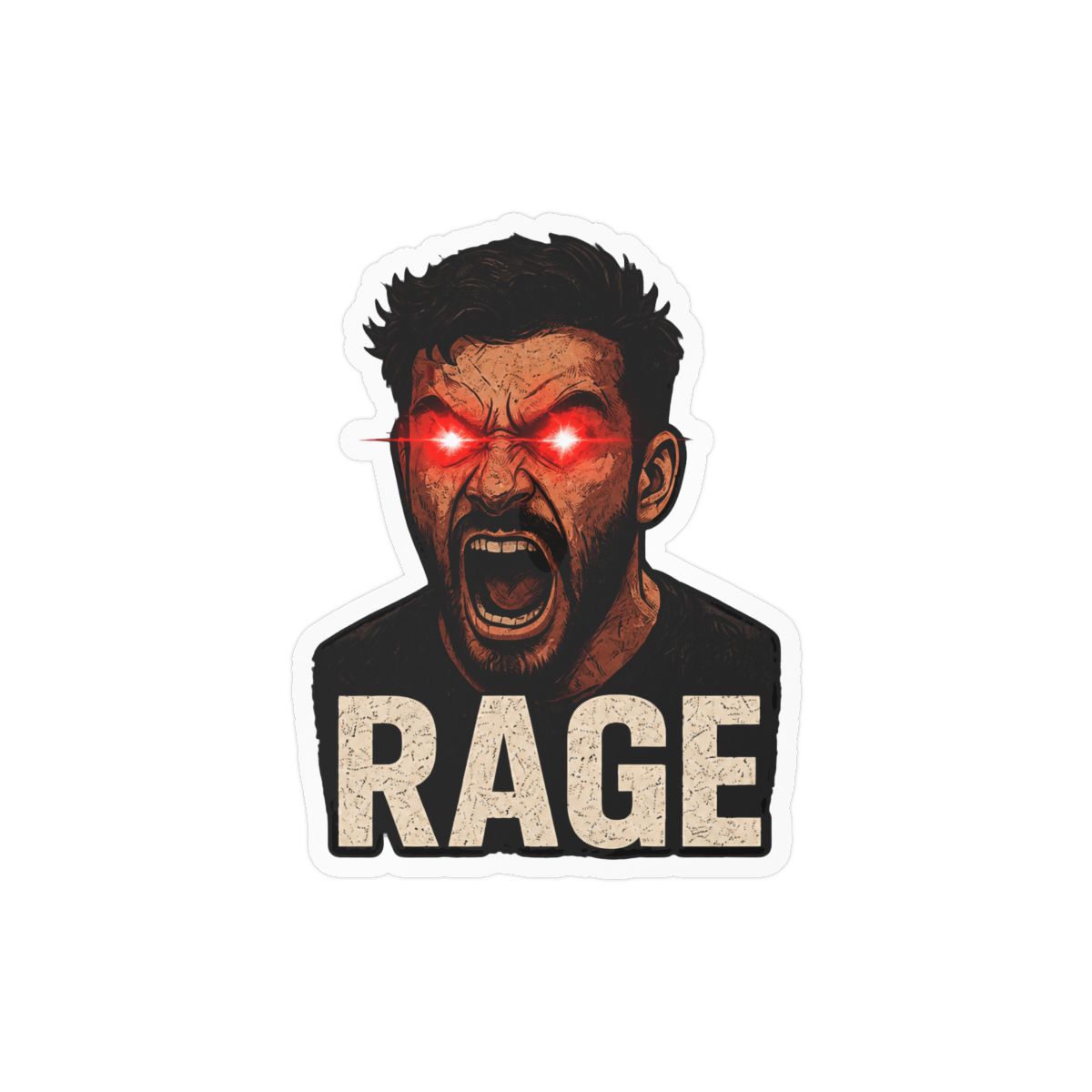 Hasan Piker Rage Sticker | Bold Political Vinyl Decal — official HasanAbi Stickers